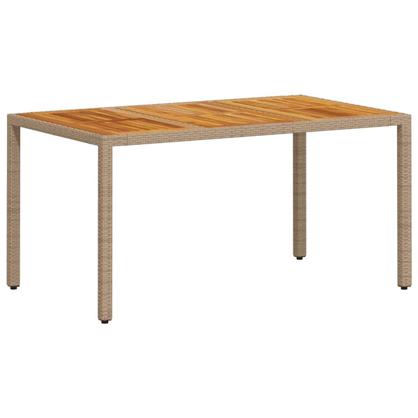 7-teilige Garten Essgruppe Beige Poly-Rattan