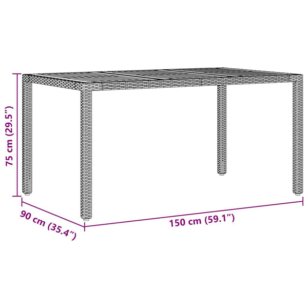 7-teilige Garten Essgruppe Beige Poly-Rattan