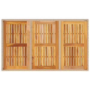 7-teilige Garten Essgruppe Beige Poly-Rattan
