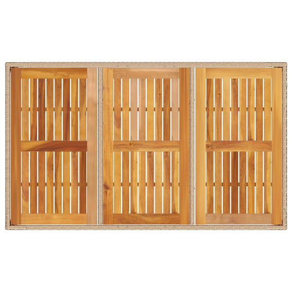 7-teilige Garten Essgruppe Beige Poly-Rattan