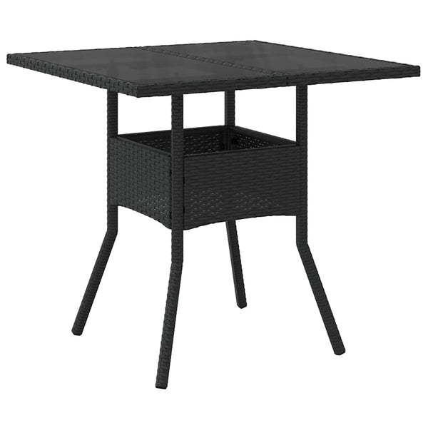 Garten Essgruppe 5-teilig Schwarz Rattan