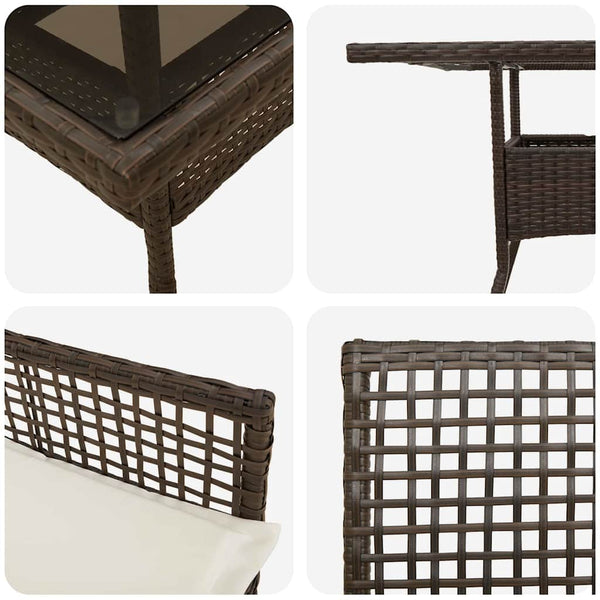 Garten Essgruppe 5-teilig Braun Rattan
