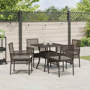Garten Essgruppe 5-teilig Braun Rattan