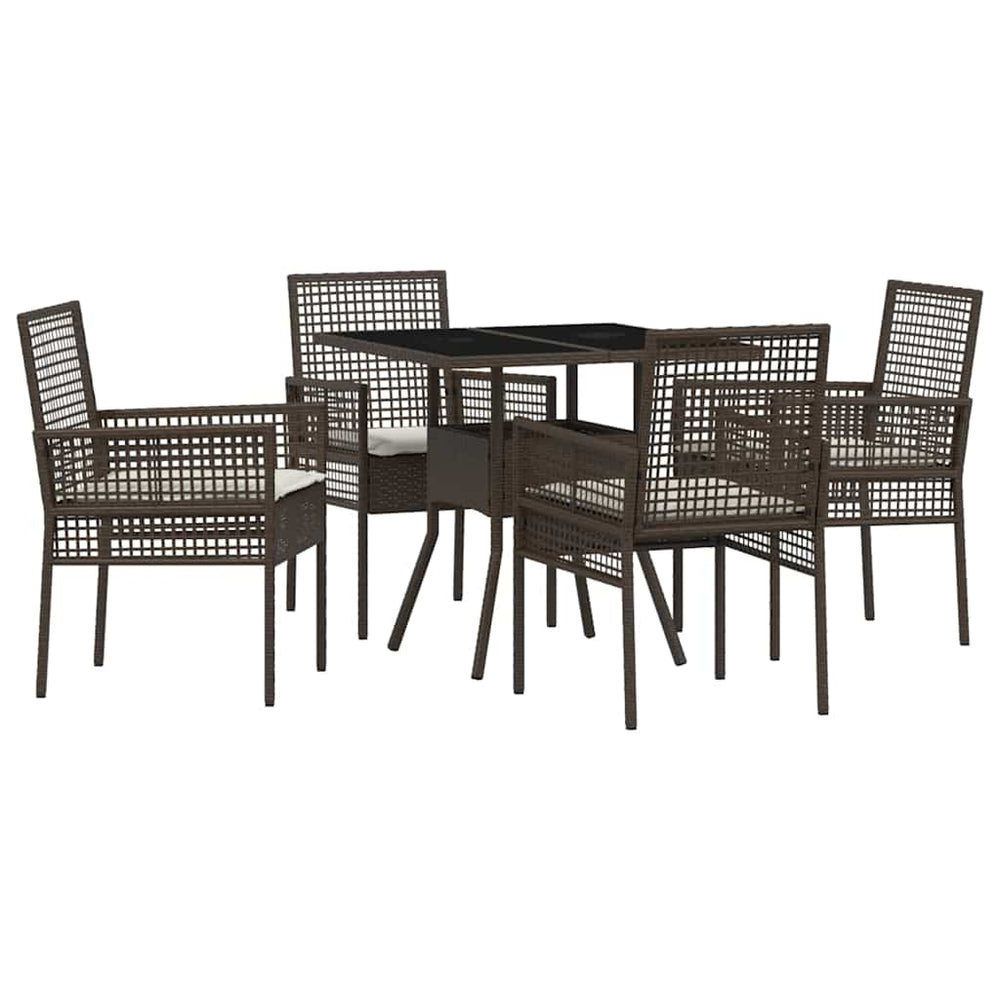 vidaXL Ensemble de salle à manger de jardin 5 pcs Résine tressée Marron