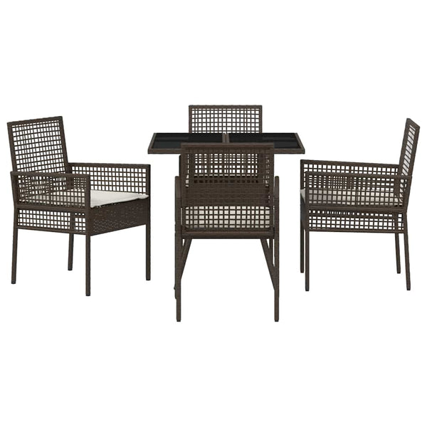 Garten Essgruppe 5-teilig Braun Rattan