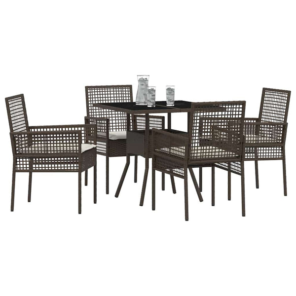 Garten Essgruppe 5-teilig Braun Rattan