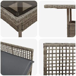 Garten Essgruppe 5-teilig Grau Rattan