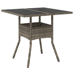Garten Essgruppe 5-teilig Grau Rattan