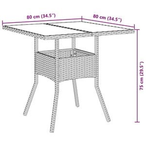 Garten Essgruppe 5-teilig Grau Rattan