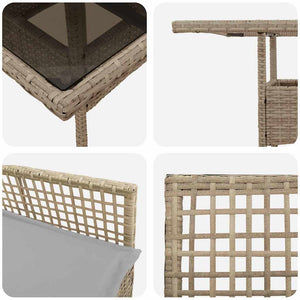 Garten Essgruppe Beige Poly-Rattan 5-teilig