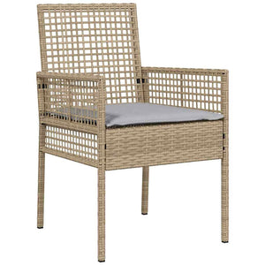 Garten Essgruppe Beige Poly-Rattan 5-teilig