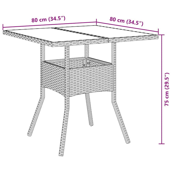 Garten Essgruppe Beige Poly-Rattan 5-teilig