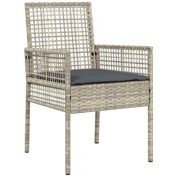 Garten Essgruppe 5-teilig Hellgrau Poly-Rattan