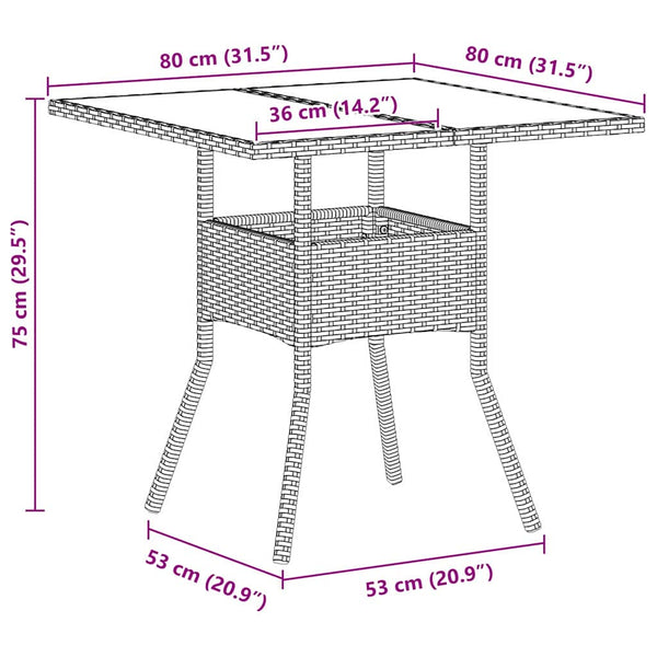 Garten Essgruppe 5-teilig Hellgrau Poly-Rattan