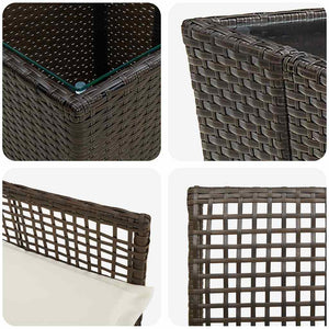 Garten Bistro Set 3-teilig Braun Rattan