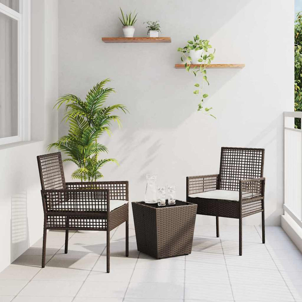 Garten Bistro Set 3-teilig Braun Rattan