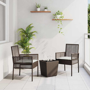 Garten Bistro Set 3-teilig Braun Rattan