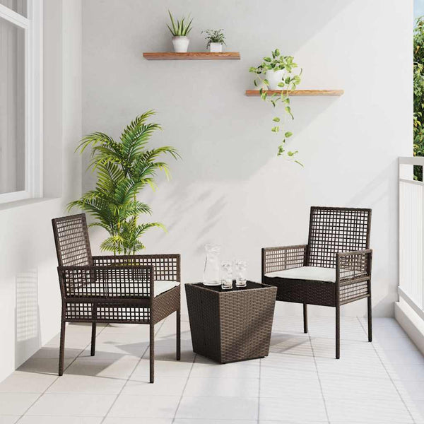 Garten Bistro Set 3-teilig Braun Rattan