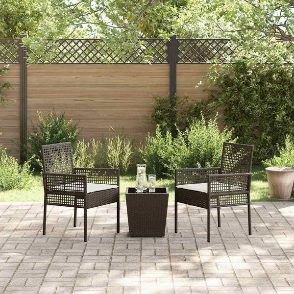 Garten Bistro Set 3-teilig Braun Rattan