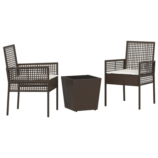 Garten Bistro Set 3-teilig Braun Rattan