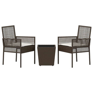 Garten Bistro Set 3-teilig Braun Rattan