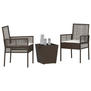 Garten Bistro Set 3-teilig Braun Rattan