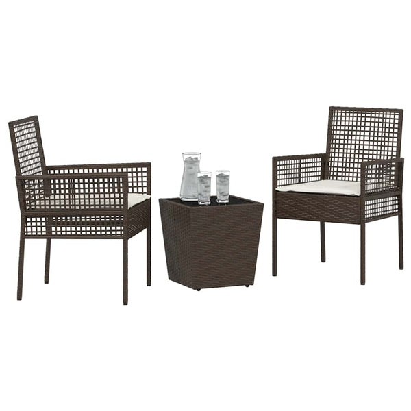 Garten Bistro Set 3-teilig Braun Rattan