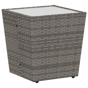 Garten Bistro Set Grau Poly-Rattan 3-teilig