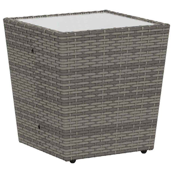 Garten Bistro Set Grau Poly-Rattan 3-teilig