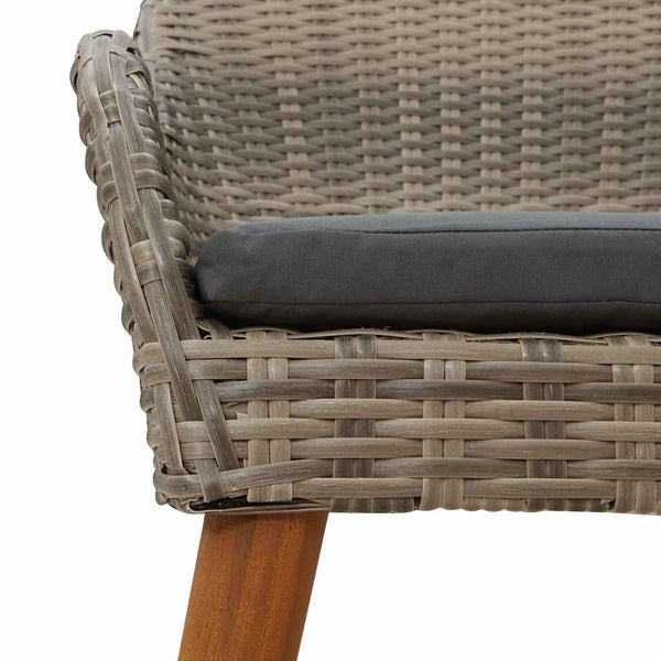 Poly-Rattan Gartenstühle 2er Set Schwarz