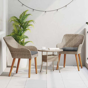 Poly-Rattan Gartenstühle 2er Set Schwarz
