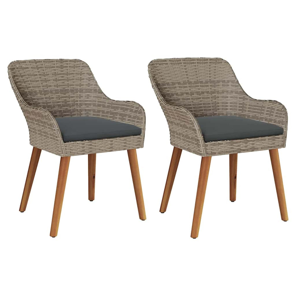 vidaXL Chaise de jardin 2 pcs Noir 62,5 x 55 x 82 cm Résine tressée