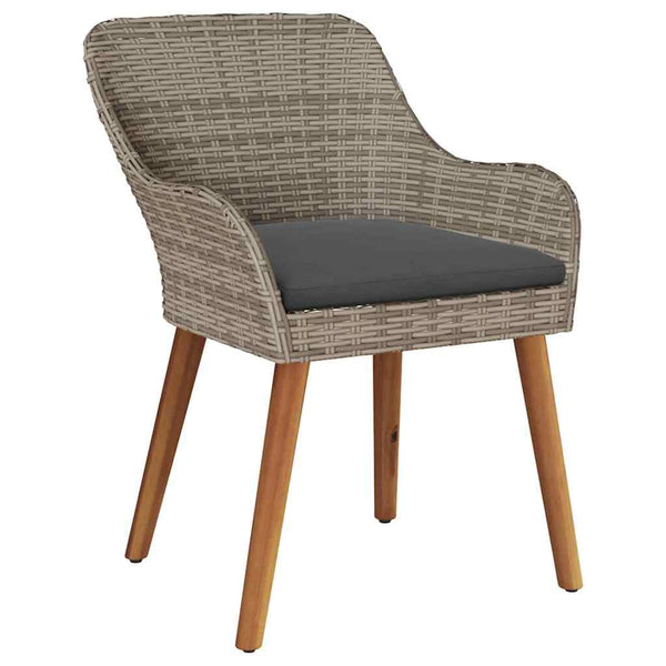 Poly-Rattan Gartenstühle 2er Set Schwarz