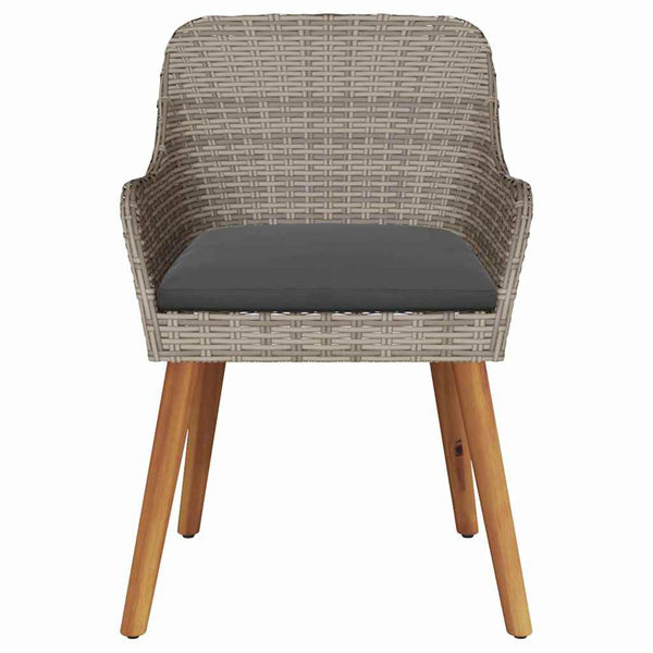 Poly-Rattan Gartenstühle 2er Set Schwarz