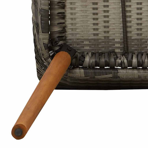 Gartenstuhl mit Kissen, 2er Set Grau