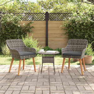Gartenstuhl mit Kissen, 2er Set Grau
