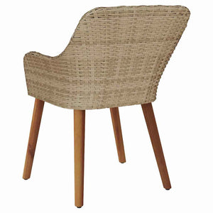 Gartenstuhl 2er Set Beige Poly-Rattan