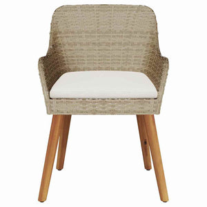 Gartenstuhl 2er Set Beige Poly-Rattan