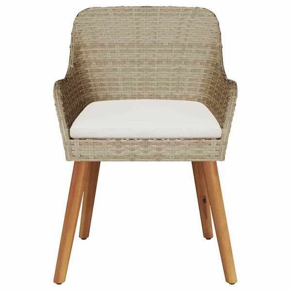 Gartenstuhl 2er Set Beige Poly-Rattan
