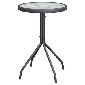 Garten Bistro Set 3-teilig Grau Stahl
