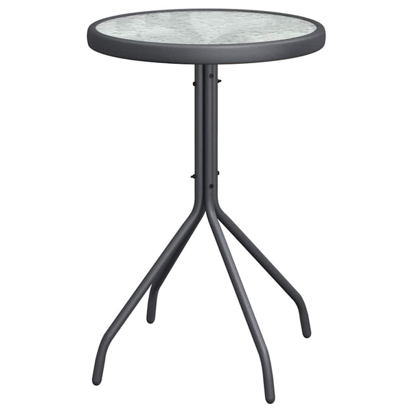 Garten Bistro Set 3-teilig Grau Stahl