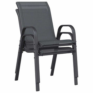 Garten Bistro Set 3-teilig Grau Stahl