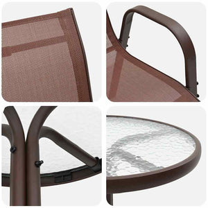 3-teiliges Garten-Bistro-Set Braun Stahl