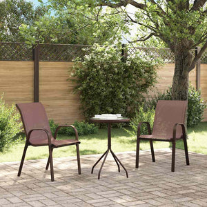 3-teiliges Garten-Bistro-Set Braun Stahl