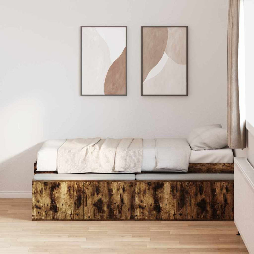 Bettrahmen 100x200 cm Geräucherte Eiche