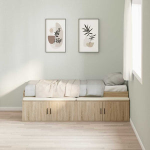 Bettrahmen Sonoma Eiche 90x200 cm mit Stauraum