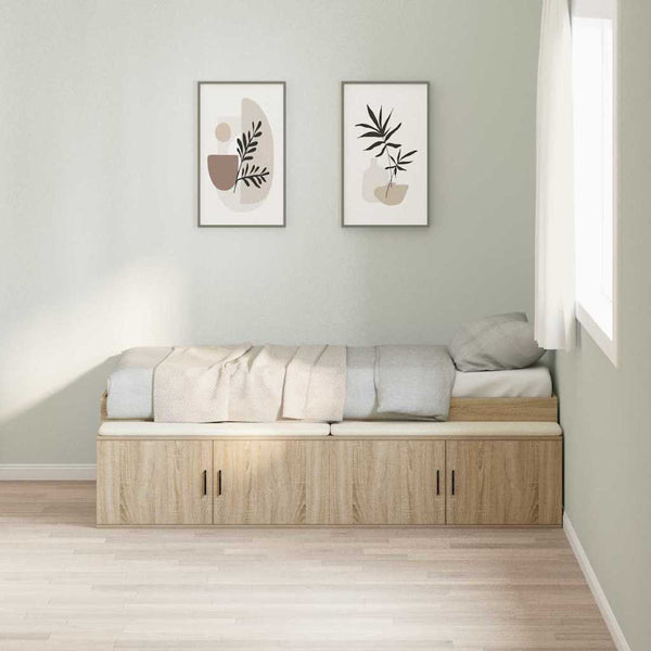 Bettrahmen Sonoma Eiche 90x200 cm mit Stauraum