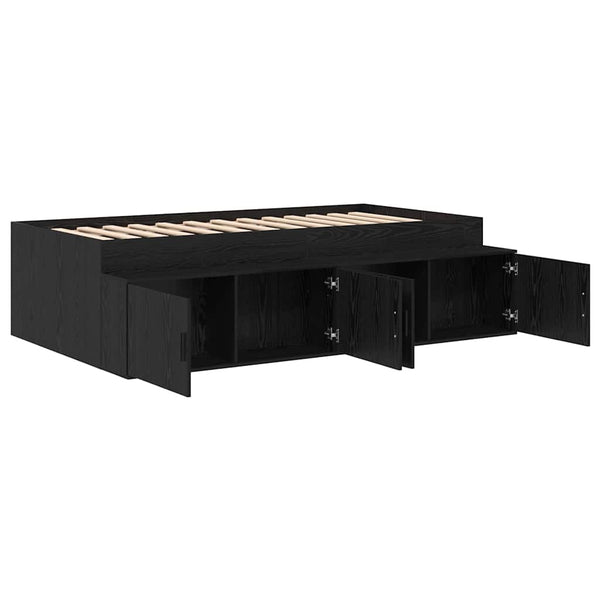 Bettrahmen 80x200 cm Schwarz Eichenoptik