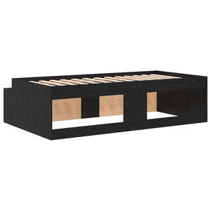 Bettrahmen 80x200 cm Schwarz Eichenoptik