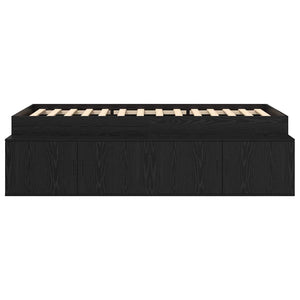Bettrahmen 80x200 cm Schwarz Eichenoptik